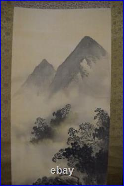 Japanese Painting Hanging Scroll Deer and Valley, Landscape Asian Antique 5mw