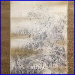 Japanese Painting Hanging Scroll Landscape withBox Asian Antique nys