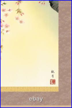 Japanese Painting Hanging Scroll Sakura in Full Bloom Cherry Blossoms