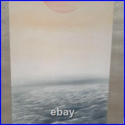 Japanese Painting Hanging Scroll Sunrise and Sunlit Sea withBox Asian Antique os