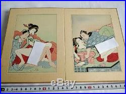 Japanese Shunga Paper 14 picture seat set UKIYOE Erotic woodblock print-b829