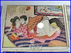 Japanese Shunga Paper 8 picture set UKIYOE Erotic woodblock print -d0517