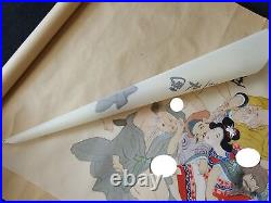 Japanese Shunga Paper One picture on scroll UKIYOE Erotic woodblock print-f0720