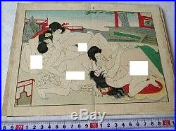 Japanese Shunga Paper picture on Book UKIYOE Erotic woodblock print-b927