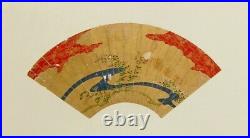 Japanese antique Fan painting EE42