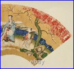 Japanese antique Fan painting EE43