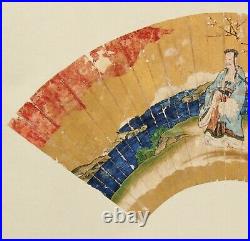 Japanese antique Fan painting EE43