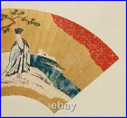 Japanese antique Fan painting EE44