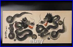 Japanese antique painting of Dragons 20C XX4
