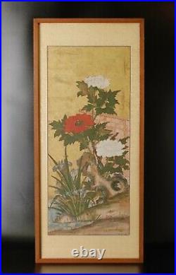Japanese antique painting of flowers 19 C PP63