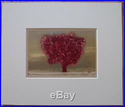Japanese framed woodblock print HOSHI JOICHI Red Tree unframed