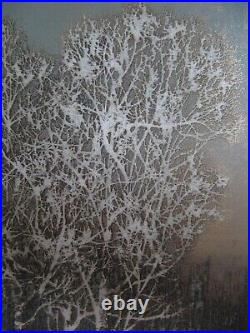 Japanese print HOSHI JOICHI Five Trees unframed 1976 Fuyuki no namiki