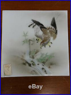 Japanisches Porzellan Bild antique Japanese Porcelain plate eagle painting Meiji