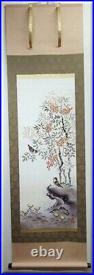 KAKEJIKU Hanging Scroll Four Seasons, Winter, Japanese Painting