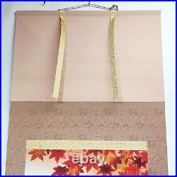 KAKEJIKU Hanging scroll, Seasonal flowers and birds, Autumn, Japanese painting