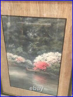 KINSEKI MORI (1843-1921) Antique IMPRESSIONIST Japanese Original WATERCOLOR Rare
