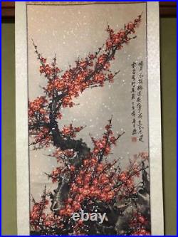 Kakejiku Japanese Hanging axis red plum painting China Hanging Scroll