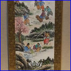 Kakejiku Korean hanging scroll Shodo art Kanji Tapestry Summer folk painting