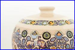 Large Porcelain Vase Enameled Etched Floral Motif Hand Painted American Satsuma