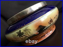 Large Rare Antique Japanese Noritake Hand Painted 8/20cm Porcelain Rose Bowl