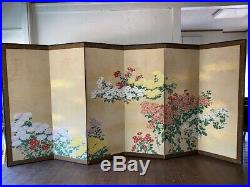 Large Rimpa style, painted screen, Taisho period early 20th century DD27A