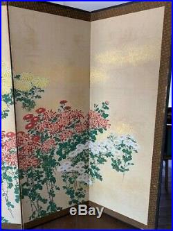 Large Rimpa style, painted screen, Taisho period early 20th century DD27A