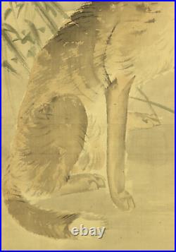 MATSUYOSHI SHOKEI Japanese hanging scroll / Fox under autumn moon Box W237