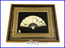 Matsuan pure gold pure silver plating Kame pine picture frame fan EMS F/S