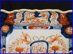 Meiji Imari Porcelain Hand Painted Large Square Tray Platter 11 3/4 19th c