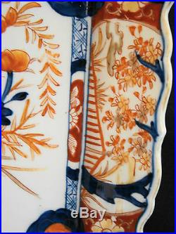 Meiji Imari Porcelain Hand Painted Large Square Tray Platter 11 3/4 19th c
