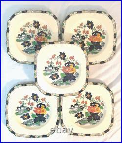 Mintons China Cake Dish with Plates, Hand-Painted Antique, Original Pottery Mark
