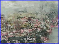 OLD antique Mid Century ABSTRACT Fine Art OIL PAINTING Japanese or Chinese arts