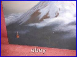 Old or Antique Japanese Painting on Board Mt. Fuji Modernist