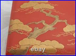 Original Antique Japanese Meiji Period Hand Painted Red & Gold Lacquer Table Box
