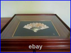 Picture Ohgi by Takehi Sterling Silver Japanese Fan hand engraved wit Gold inlay