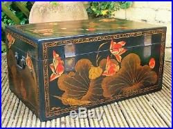Pretty Japanese Lacquered Hand Painted Chest