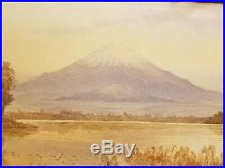R. Hidesaki 1900-1920 Taisho period Japanese watercolor painting print