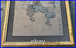 Rare, Antique Japanese Hanabusa Itcho (1652-1724) Original Ink & Color On Paper