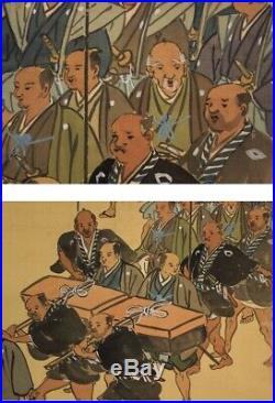 SAMURAI JAPANESE PAINTING HANGING SCROLL OLD VINTAGE ORIGINAL PICTURE 639i