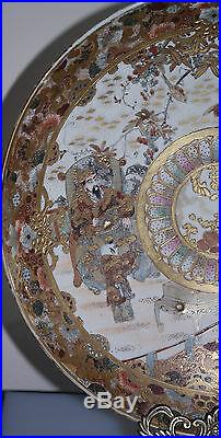 Satsuma Japanese Painted Porcelain Charger Meiji Period Circa 1900