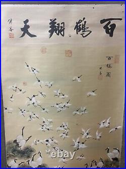 Scenery Antique Japanese Hanging Scroll Hand Painted Wall Art Calligraphy