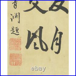 Shinsaku Fujita Taiseki Oriental Calligraphy Kakejiku Hanging Scroll 206 x 57cm