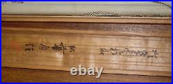 Signed Chinese Or Japanese Scroll Painting with Bone & Wood Case