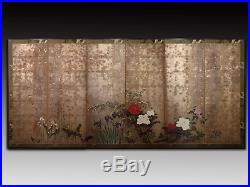 Stunning Byoubu, painted screen, Meji period 19 th century DD25IIT
