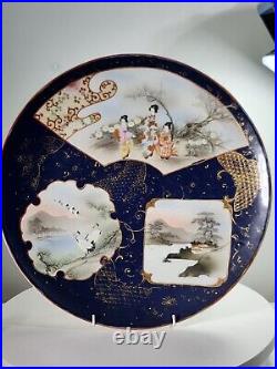 Stunning Large Japanese Hand Painted Porcelain Charger c1920
