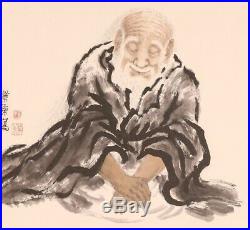 TURTLE Longevity JAPANESE PAINTING HANGING SCROLL JAPAN ANTIQUE VINTAGE ART d214