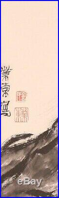 TURTLE Longevity JAPANESE PAINTING HANGING SCROLL JAPAN ANTIQUE VINTAGE ART d214