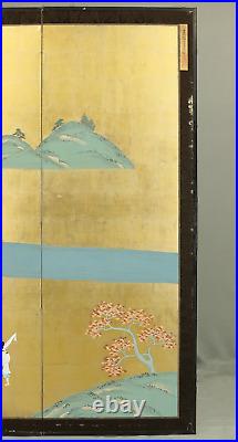 Tosa Mitsusada Paired Byobu 6 panels Folding screen / Gold Leaf Yamato-e