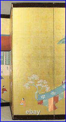 Tosa Mitsusada Paired Byobu 6 panels Folding screen / Gold Leaf Yamato-e
