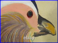 UK475 KAKEJIKU Bird Animal Hanging Scroll Japanese Art painting Nihonga Picture